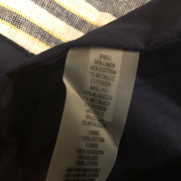 Vince Camuto Striped Off Shoulder Linen Dress 14 - Picture 4 of 7